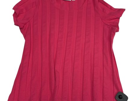 Top Short Sleeve By Denim And Company In Pink, Size: L Discount