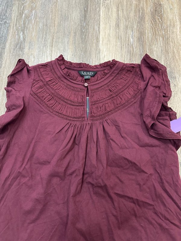 Blouse Short Sleeve By Lauren By Ralph Lauren In Maroon, Size: M Online