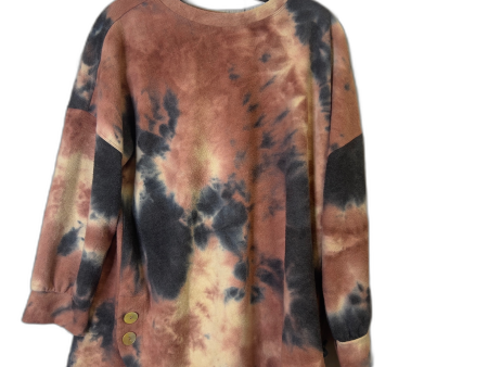 Top Long Sleeve By Ali Miles In Tie Dye Print, Size: L For Discount