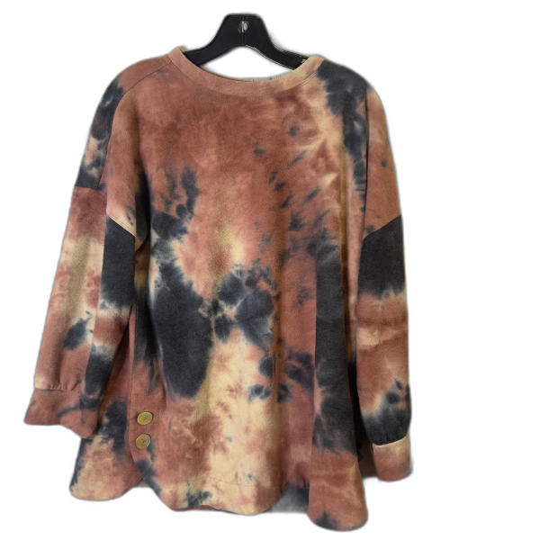 Top Long Sleeve By Ali Miles In Tie Dye Print, Size: L For Discount