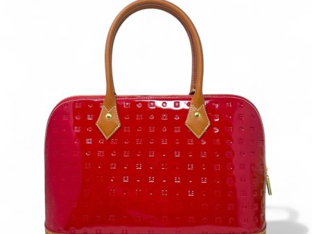 Embossed Patent Leather Top Handle Handbag By Arcadia, Size: Medium For Discount