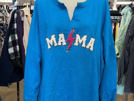 Sweatshirt Crewneck By Fantastic Fawn In Blue, Size: M Hot on Sale