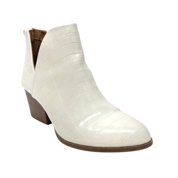 Boots Ankle Flats By So In Ivory, Size: 6.5 Fashion