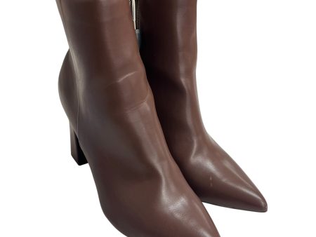 Boots Ankle Heels By Nine West In Brown, Size: 9 Online now