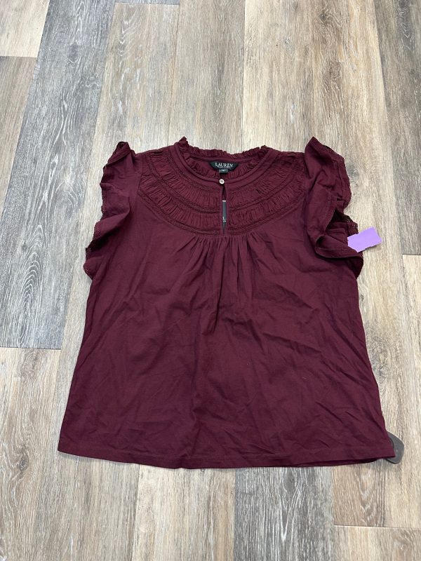 Blouse Short Sleeve By Lauren By Ralph Lauren In Maroon, Size: M Online