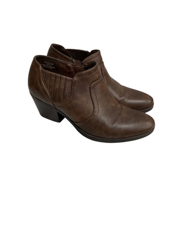 Boots Ankle Heels By Clothes Mentor In Brown, Size: 9 Discount