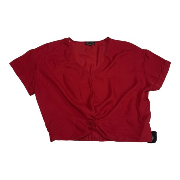 Blouse Short Sleeve By Shinestar In Red, Size: L Supply