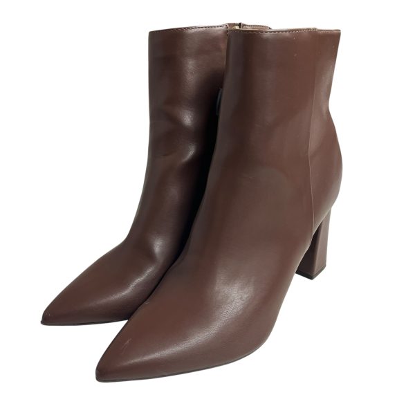 Boots Ankle Heels By Nine West In Brown, Size: 9 Online now