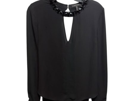 Jewel Collar Top Long Sleeve By Bcbg In Black, Size: Xs Supply