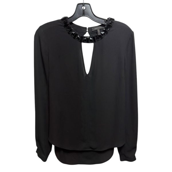 Jewel Collar Top Long Sleeve By Bcbg In Black, Size: Xs Supply