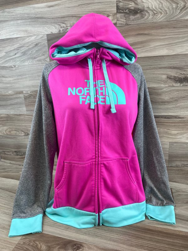 Athletic Sweatshirt Hoodie By The North Face In Grey & Pink, Size: L Sale