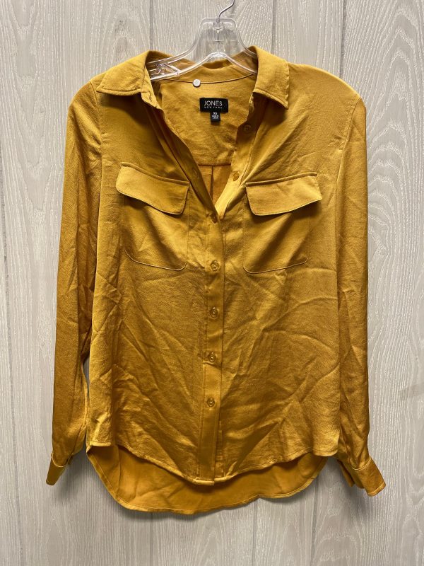 Blouse Long Sleeve By Jones New York In Gold, Size: Xs Cheap