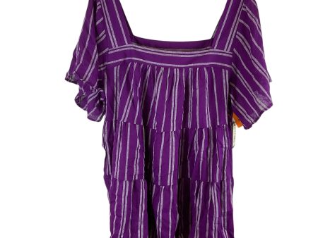 Top Short Sleeve By Terra & Sky In Purple, Size: 2x Online