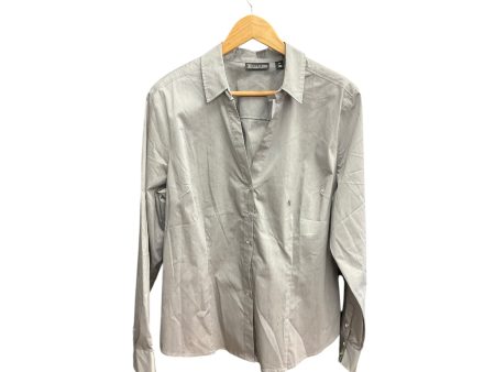 Blouse Long Sleeve By New York And Co In Silver, Size: Xl Online