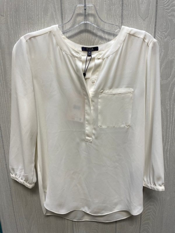 Blouse Long Sleeve By Not Your Daughters Jeans In Cream, Size: Xs Online Sale