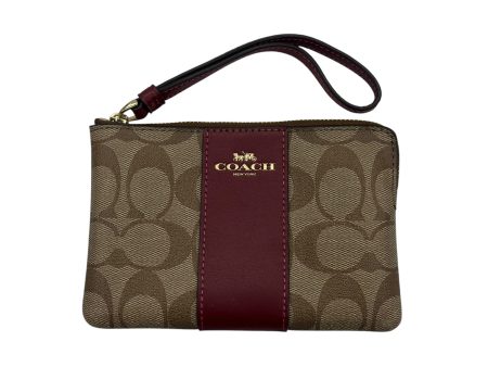 Wristlet Designer By Coach In Brown & Red, Size:Medium on Sale