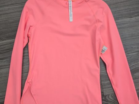 Athletic Top Long Sleeve Collar By Lululemon In Neon, Size: 8 Online Sale