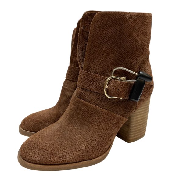 Boots Ankle Heels By Isola In Brown, Size: 7 Online now