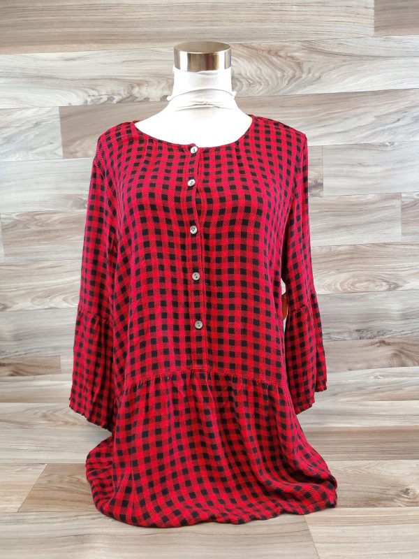 Top 3 4 Sleeve By J. Jill In Plaid Pattern, Size: M Fashion