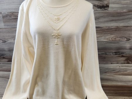 Sweater By Alfred Dunner In Ivory, Size: Xl Cheap