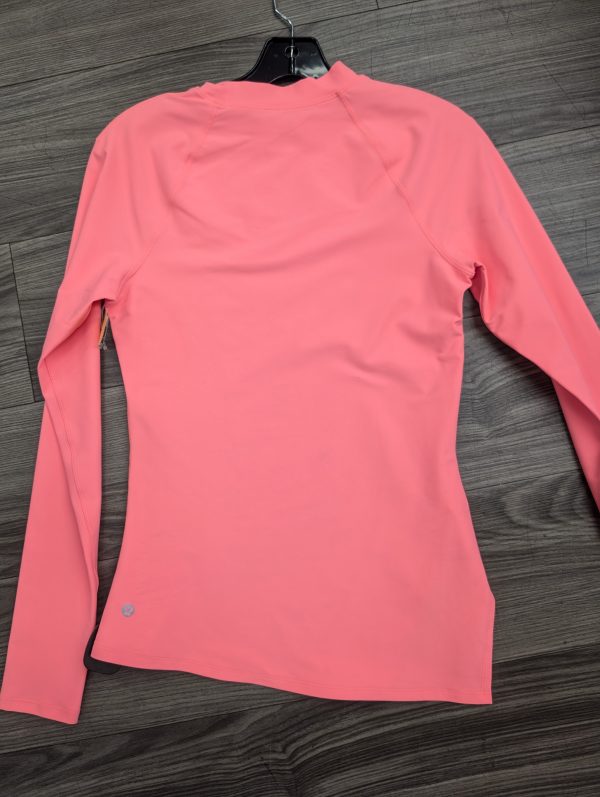 Athletic Top Long Sleeve Collar By Lululemon In Neon, Size: 8 Online Sale