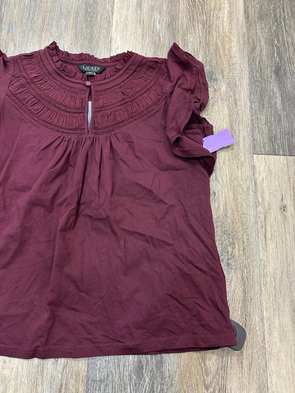 Blouse Short Sleeve By Lauren By Ralph Lauren In Maroon, Size: M Online