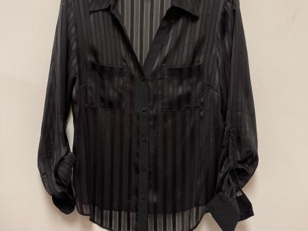 Blouse Long Sleeve By White House Black Market In Black, Size: S Cheap