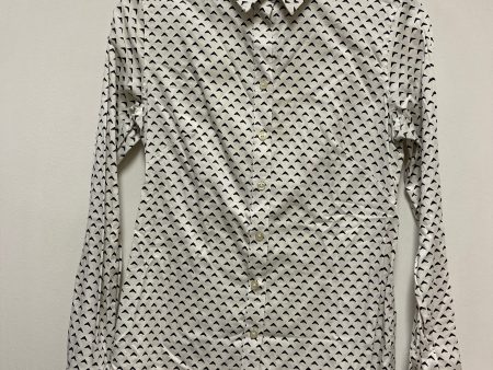 Blouse Long Sleeve By Banana Republic In White, Size: S Cheap