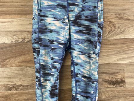 Athletic Leggings Capris By Lululemon In Blue & White, Size: M For Cheap