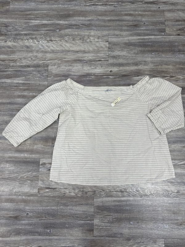 Top 3 4 Sleeve By Madewell In Striped Pattern, Size: Xl Sale