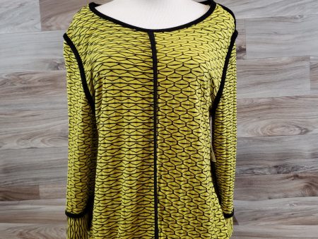 Top 3 4 Sleeve By Ali Miles In Black & Green, Size: L Sale