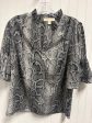 Blouse 3 4 Sleeve By Michael Kors In Grey, Size: S on Sale