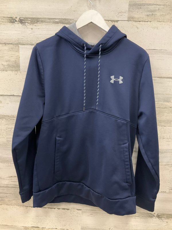 Athletic Sweatshirt Hoodie By Under Armour In Navy, Size: M For Sale