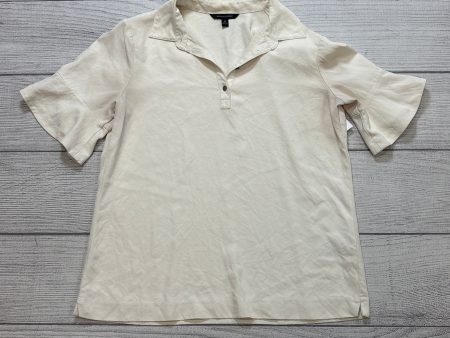 Top Short Sleeve By Banana Republic In Cream, Size: M For Discount