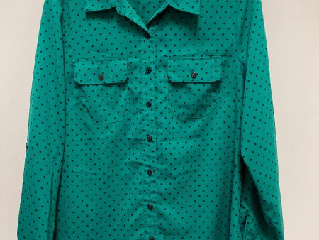 Blouse Long Sleeve By Elementz In Black & Green, Size: Lp Cheap