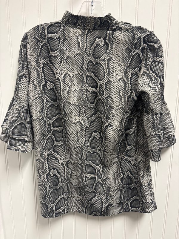 Blouse 3 4 Sleeve By Michael Kors In Grey, Size: S on Sale