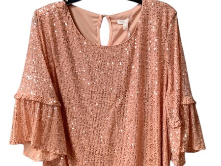 Top 3 4 Sleeve By Lc Lauren Conrad In Rose Gold, Size: Xxl Hot on Sale