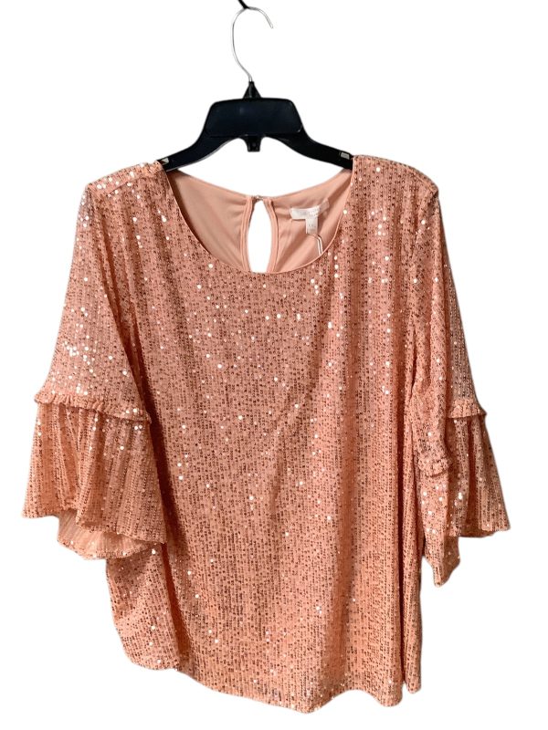 Top 3 4 Sleeve By Lc Lauren Conrad In Rose Gold, Size: Xxl Hot on Sale