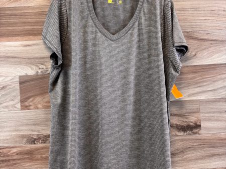 Athletic Top Short Sleeve By Xersion In Grey & White, Size: 1x Online Hot Sale