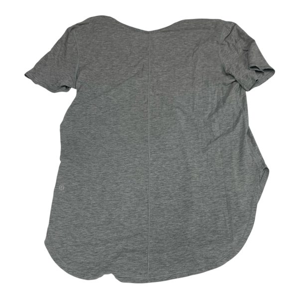 Athletic Top Short Sleeve By Lululemon In Grey, Size: M For Discount