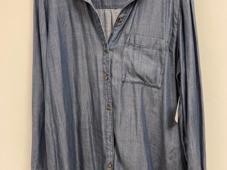 Blouse Long Sleeve By Liz Claiborne In Blue, Size: Xl Online now