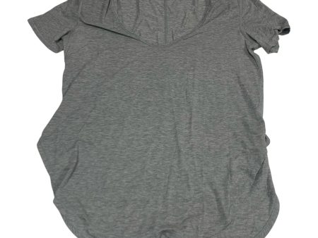 Athletic Top Short Sleeve By Lululemon In Grey, Size: M For Discount