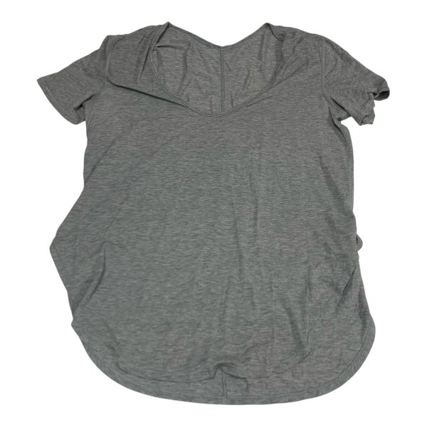 Athletic Top Short Sleeve By Lululemon In Grey, Size: M For Discount