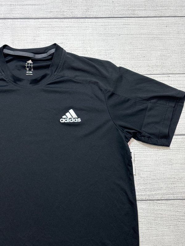 Athletic Top Short Sleeve By Adidas In Black, Size: L Online Sale