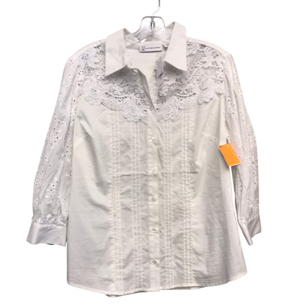 Blouse Ls By New York And Co In White, Size:L Online now