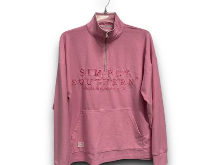 Athletic Top Long Sleeve Collar By Simply Southern In Pink, Size: S For Sale